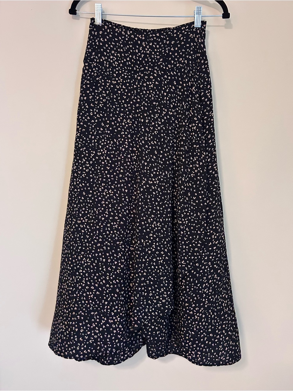 Japna Floral Maxi Wrap Skirt Black Flowy Bohemian Grunge Fairy Hippie Size M